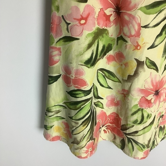 Peck & Peck Linen Silk Floral Skirt Sz 6 - Picture 5 of 11